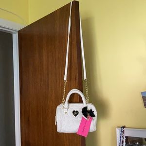 Betsey Johnson Mini Barrel Be Mine Bone